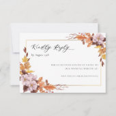 Herfst herfst bruiloft Floral reageert online RSVP Kaartje (Voorkant)