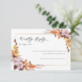 Herfst herfst bruiloft Floral reageert online RSVP Kaartje (Staand voorkant)