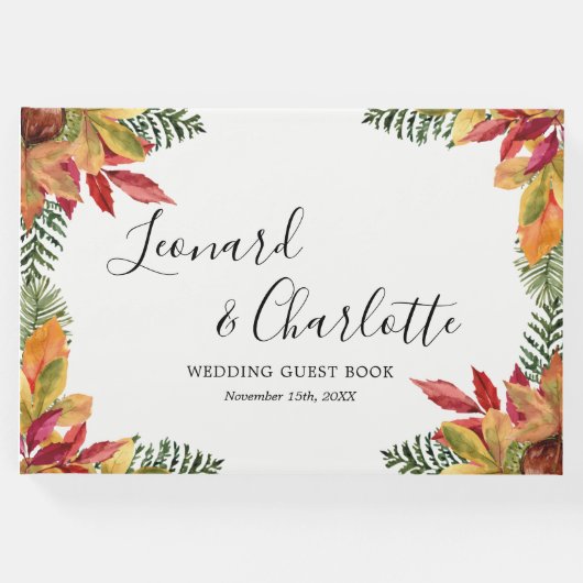 Herfst herfst bruiloft gasten boek aandenken (Voorkant)