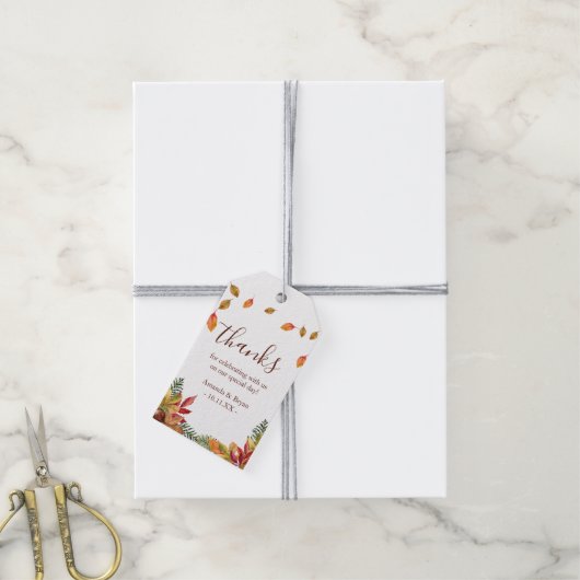 Herfst herfst bruiloft gunst geschenk Label botani Cadeaulabel (Met Touw)