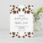 Herfst herfst bruiloft kaart (Staand voorkant)