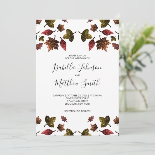 Herfst herfst bruiloft kaart (Staand voorkant)