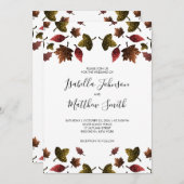 Herfst herfst bruiloft kaart (Voorkant / Achterkant)