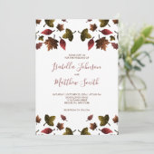 Herfst herfst bruiloft kaart (Staand voorkant)