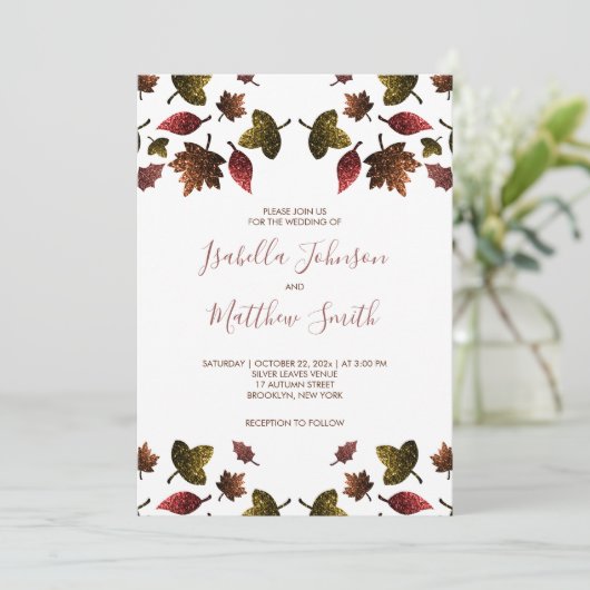 Herfst herfst bruiloft kaart (Staand voorkant)