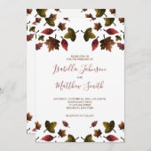 Herfst herfst bruiloft kaart (Voorkant / Achterkant)