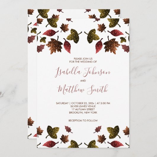 Herfst herfst bruiloft kaart (Voorkant / Achterkant)