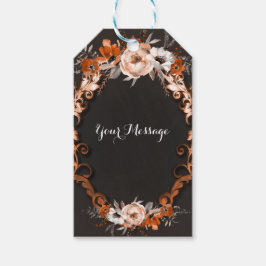 Herfst Herfst Bruiloft Sinaasappel Bloemen Favor Cadeaulabel