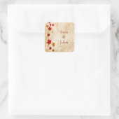 herfst herfst bruin bladeren bruiloft gunst sticke vierkante sticker (Tas)