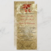 herfst herfst bruin bladeren bruiloft programma programmakaart (Voorkant / Achterkant)