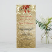 herfst herfst bruin bladeren bruiloft programma programmakaart (Staand voorkant)