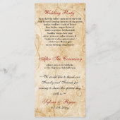 herfst herfst bruin bladeren bruiloft programma programmakaart (Achterkant)