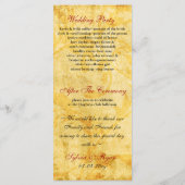 herfst herfst bruin bladeren bruiloft programma programmakaart (Achterkant)