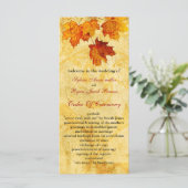 herfst herfst bruin bladeren bruiloft programma programmakaart (Staand voorkant)