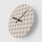 Herfst Herfst Bruin Taupe Plaid Patroon Ronde Klok (Hoek)