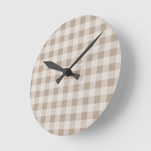 Herfst Herfst Bruin Taupe Plaid Patroon Ronde Klok (Hoek)