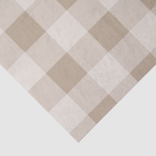 Herfst Herfst Bruin Taupe Plaid Patroon Tissuepapier (Detail)
