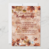 Herfst Herfst bruin verlaat Thanksgiving diner Kaart (Voorkant)