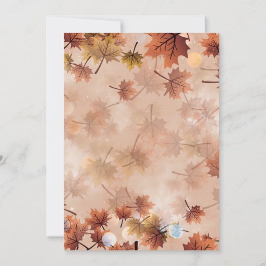 Herfst Herfst bruin verlaat Thanksgiving diner Kaart (Achterkant)