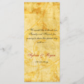 herfst herfst bruine bladeren trouwmenu menu (Achterkant)