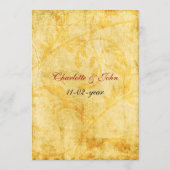 herfst herfst bruine bladeren trouwmenu menu (Achterkant)