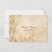 herfst - herfst bruine bruiloft rsvp kaarten (Achterkant)