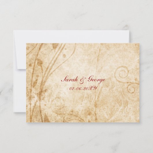 herfst - herfst bruine bruiloft rsvp kaarten (Achterkant)