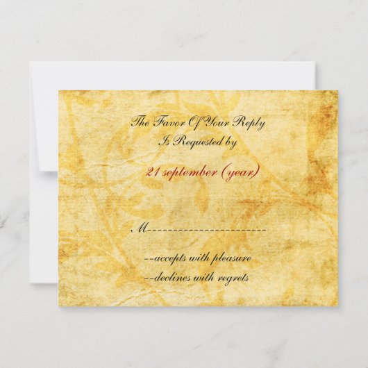 herfst - herfst bruine bruiloft rsvp kaarten (Achterkant)