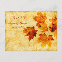 herfst herfst bruine winter bruiloft rsvp card uitnodiging briefkaart