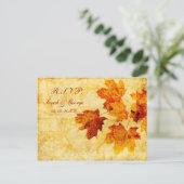 herfst herfst bruine winter bruiloft rsvp card uitnodiging briefkaart (Staand voorkant)
