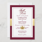 Herfst herfst Burgundy Gold HERFST op het huwelijk Kaart (Voorkant)