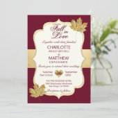 Herfst herfst Burgundy Gold HERFST op het huwelijk Kaart (Staand voorkant)