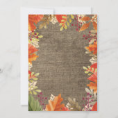 Herfst Herfst Burlap Girl Baby shower Uitnodiging (Achterkant)