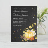  herfst herfst Chalkboard Pumpkin Wedding Kaart (Staand voorkant)