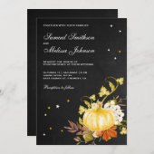  herfst herfst Chalkboard Pumpkin Wedding Kaart (Voorkant / Achterkant)