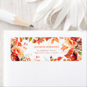 Herfst herfst chique Waterverf bloemenverjaardagsf Etiket (Insitu)