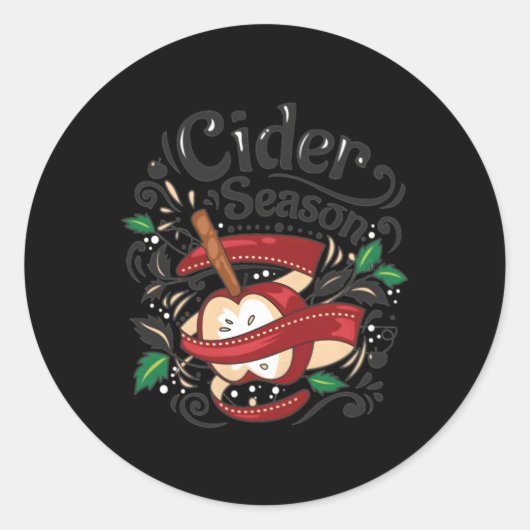 Herfst Herfst cider seizoen Ronde Sticker (Voorkant)