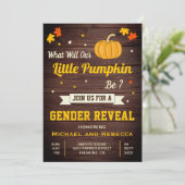 Herfst herfst Cute Little Pumpkin Gender onthullin Kaart (Staand voorkant)