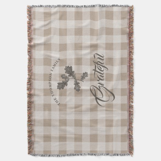 Herfst Herfst Dankbaarheid gebladerte Taupe Plaid Deken (Voorkant Verticaal)