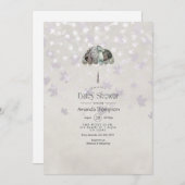  herfst - Herfst de Witte Uitnodiging van het Baby (Voorkant / Achterkant)