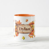Herfst Herfst Dier Schattig Eend Gepersonaliseerd Mok (Midden)