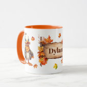 Herfst Herfst Dier Schattig Eend Gepersonaliseerd Mok (Voorkant links)