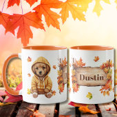 Herfst Herfst Dier Schattige Hond Gepersonaliseerd Mok