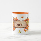 Herfst Herfst Dier Schattige Hond Gepersonaliseerd Mok (Midden)