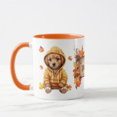 Herfst Herfst Dier Schattige Hond Gepersonaliseerd Mok (Links)