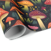 Herfst Herfst Donkere Botanische Paddestoel Goblin Cadeaupapier (Rol Hoek)