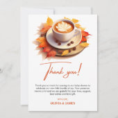 Herfst Herfst Een Baby is het Brouwen van Koffie B Bedankkaart (Voorkant)