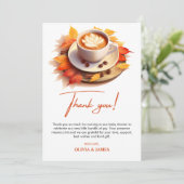 Herfst Herfst Een Baby is het Brouwen van Koffie B Bedankkaart (Staand voorkant)