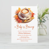 Herfst Herfst Een Baby is het Brouwen van Koffie B Kaart (Staand voorkant)