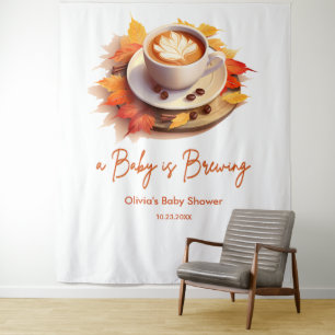 Herfst Herfst Een Baby is het Brouwen van Koffie B Wandkleed
